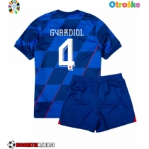 Otroške Nogometnih dresov Hrvaška Josko Gvardiol #4 Gostujoči EP 2024 Kratki rokavi (+ hlače)